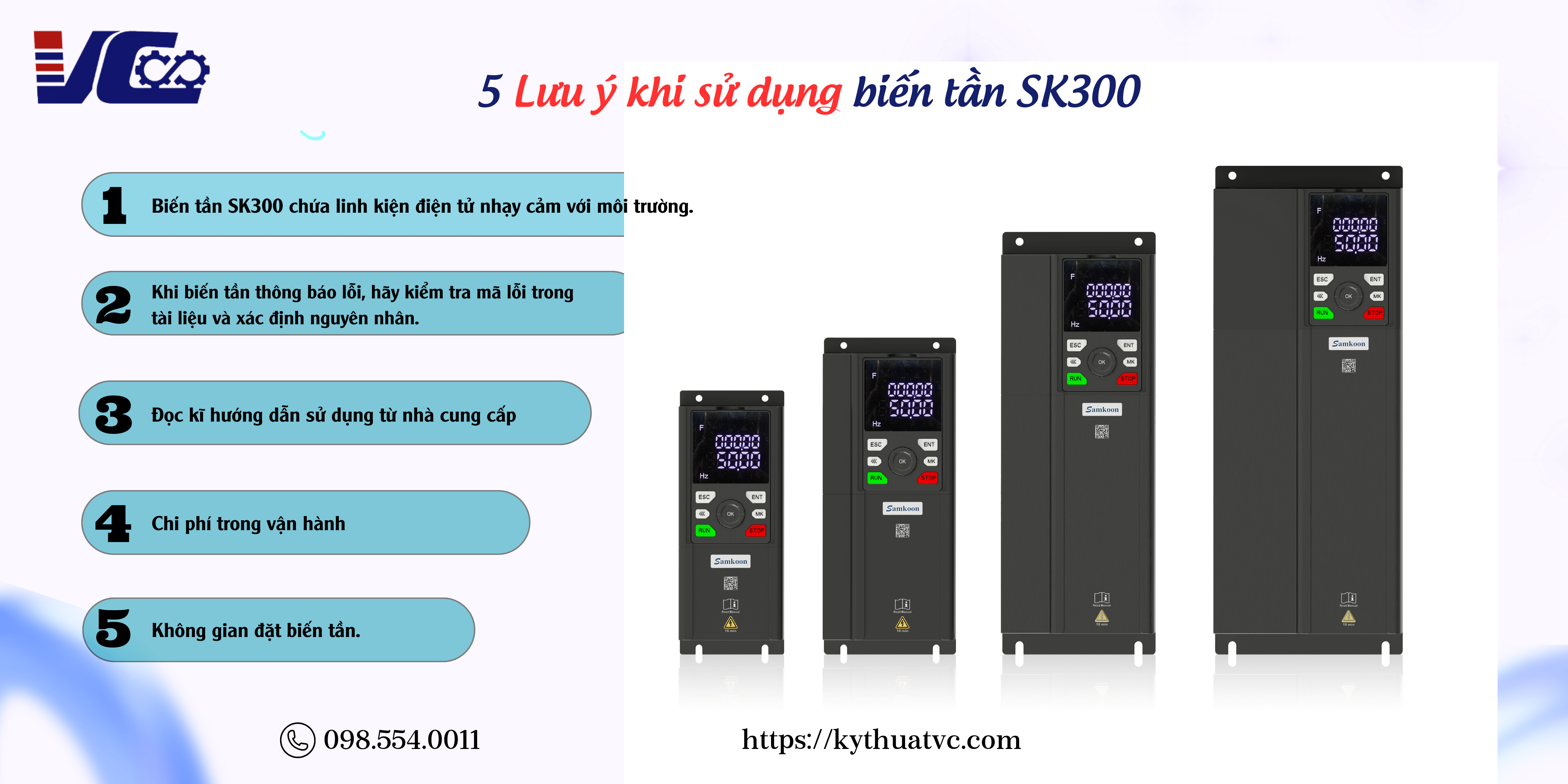 5 Lưu ý khi sử dụng biến tần SK300